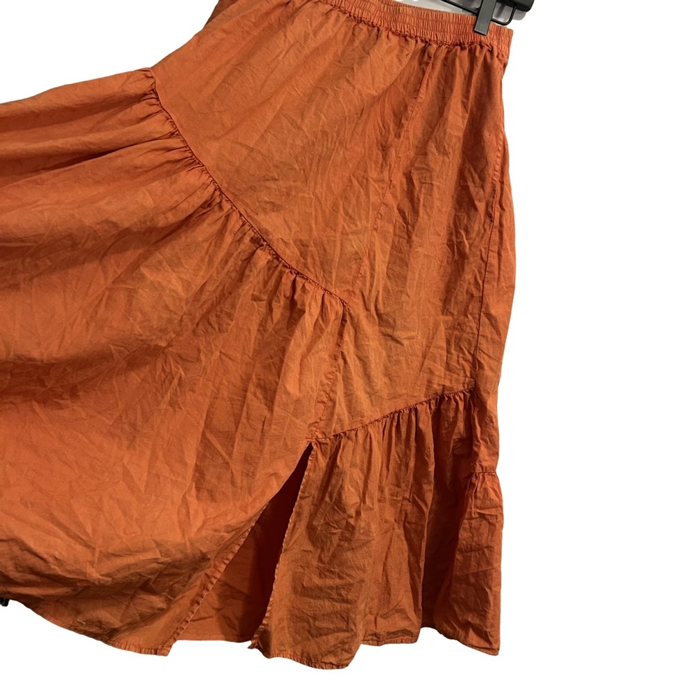 Free People All About Tiers Midi Skirt Swing Orange XS - Picture 4 of 10